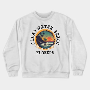 Clearwater Beach - Florida (with Black Lettering) Crewneck Sweatshirt